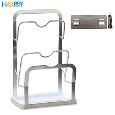 Kệ để nắp nồi 3 tầng inox 304 dán tường đa năng Hobby home decor TT05