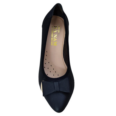 Giày Nữ Búp Bê Đế Xuồng TiTi ĐÔ Da Bò Thật Thời Trang Cao 5cm GBB2030