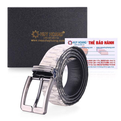 HC4336-37-38-40 - Thắt lưng nam da trăn Huy Hoàng vip 4P đầu kim màu da nguyên thủy, đen, nâu, trắng