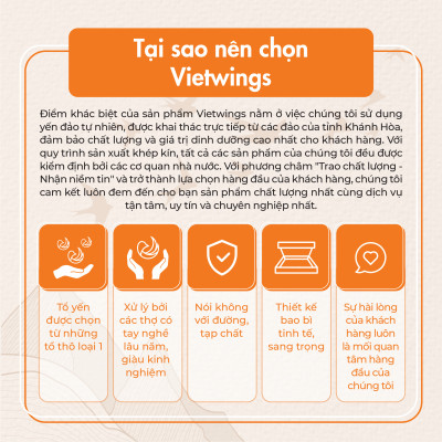 Yến sào đảo Vietwings tinh chế cao cấp 100g