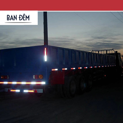 Cuộn Phản Quang 2 Màu Đỏ Trắng Bóc Dán Cho Xe Tải, Xe Container, Xe Hơi, Xe Ô tô Dài 45 Mét/ Cuộn Giúp An Toàn Ban Đêm Mai Lee