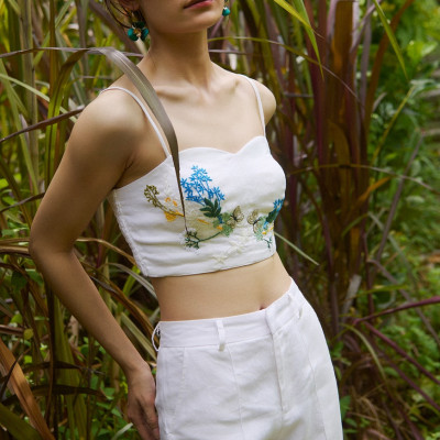 Quần Linen Thêu Tay Mơ PAN206 thời trang thiết kế Hity