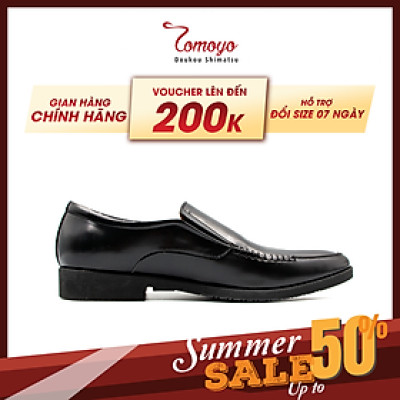 Giày tây nam Tomoyo đen bóng TMN03601