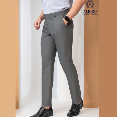 Quần âu nam ALIGRO màu lông chuột dáng basic ống đứng, chất liệu cao cấp ALGO1014