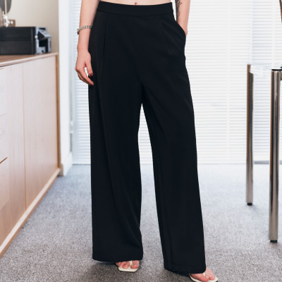 DOTTIE - Quần dài ống suông xếp ly - Đen - Q0387