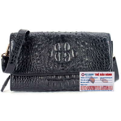 Túi Đeo Nữ Da Cá Sấu Huy Hoàng HT6255 (12 x 21 cm) - Đen