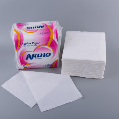 [Mua 10 tặng 1] Khăn giấy rút lụa Nano Napkin 120 tờ, Giấy ăn khô vuông siêu dai cao cấp mềm dai an toàn - Nano Tissue