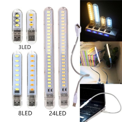 Đèn led mini 3 bóng, 8 bóng, 24 bóng siêu sáng cổng cắm usb thích hợp làm việc ban đêm, học tập, đọc sách siêu tiện dụng