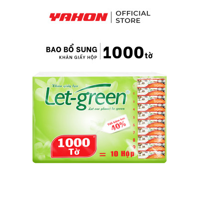 Combo 3 Bao Bổ Sung Khăn Giấy Vệ Sinh Đa Năng 18*21cm LET-GREEN, 1000 Tờ/Bao