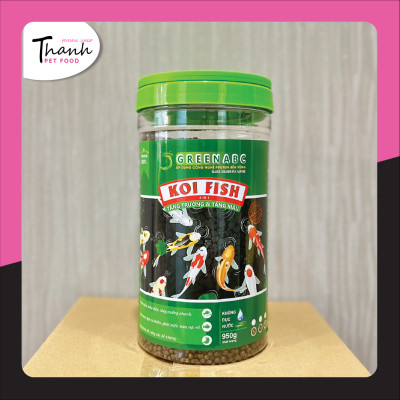 Thức ăn Cá Koi nhãn GREENABC - Độ đạm hơn 40% giúp cá tăng size, tăng màu, tiêu hóa tốt, tăng đề kháng – Hộp 950g
