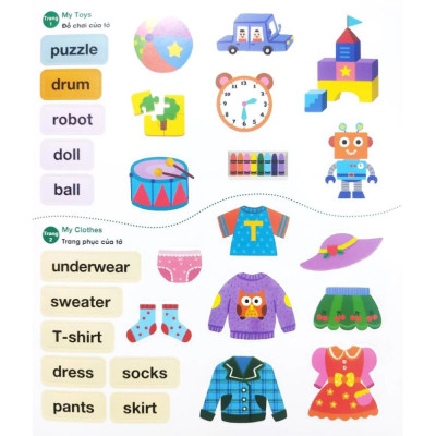 Những từ vựng đầu tiên  - Bé vui học tiếng anh  cùng Sticker