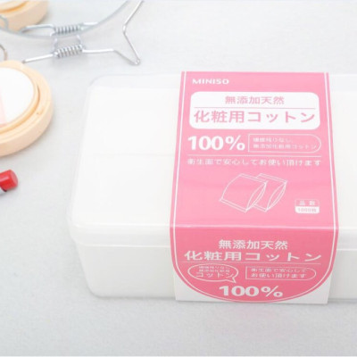 Combo 1 hộp 1000 miếng và 1 túi 180 miếng Miniso Bông tẩy trang 100% Cotton Nhật