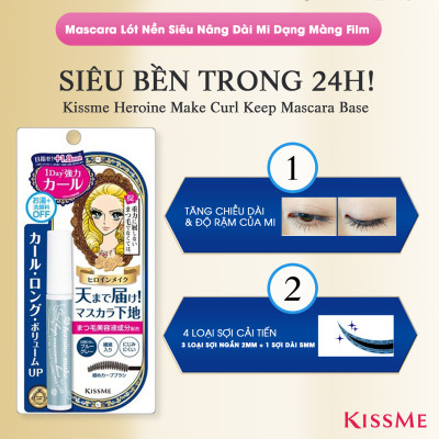 Mascara Lót Nền Nâng Cao Giữ Nếp Cong Chống Trôi Bền Màu Kissme Heroine Make Curl Keep Mascara Base (02 Màu)