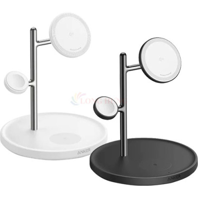 Đế sạc Anker MagGo Wireless 3 in 1 USB-C 15W Charge.Stand B25M3 - Hàng chính hãng