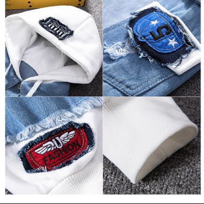 Áo khoác Jean Nam Nữ Unisex Chollima màu Trắng có mủ