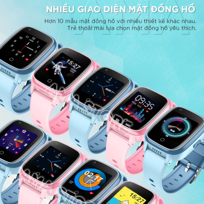 Đồng hồ Thông minh gắn Sim nghe gọi Chống nước IP67 Gọi Video call Định vị GPS, WIfi dàn cho Trẻ em học sinh cấp 1 2 5 6 7 8 9 10 11 12 tuổi AMA Watch D32 Hàng nhập khẩu