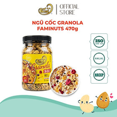 HẠT DINH DƯỠNG NGŨ CỐC GRANOLA FAMINUTS - Hũ Nhựa 470g - Ngũ Cốc Giảm Cân