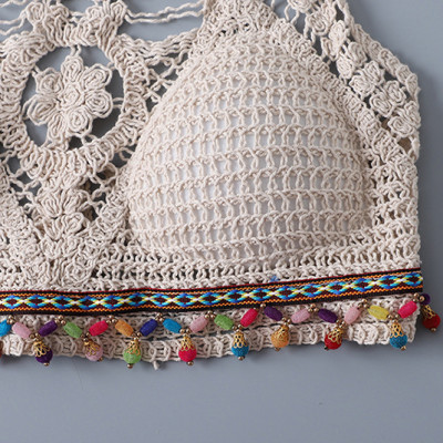 Áo bikini len móc đi biển cực xinh, sợi len cotton dai khỏe, thoáng mát, hàng đẹp, mẫu mới nhất, đồ bơi len nữ xinh xắn | BL003