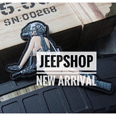 Patch nhựa PVC velcro nữ chiến binh dán ba lô, nón , quần áo , túi xách