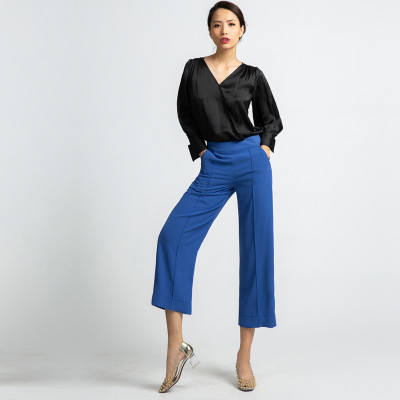 Quần Lửng Quần Ống Rộng Culottes Thời trang thiết kế Hity PAN039 (Xanh Ngân Hà Galaxy)