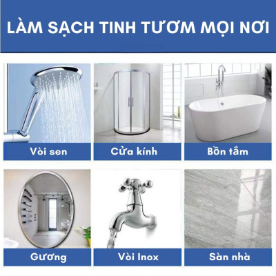 Chai xịt tẩy cặn canxi, tẩy kính, vòi sen, bồn sứ, chậu tắm, gạch men, gương soi - Hàng chính hãng