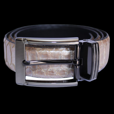 Dây nịt nam da trăn Huy Hoàng vip bản lớn đầu kim màu hồng phấn HC4370