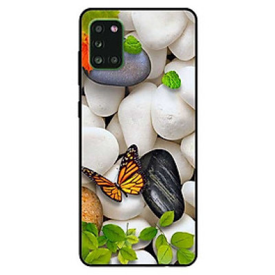 Ốp lưng dành cho Samsung Galaxy A31 mẫu Sỏi Trắng và Bướm