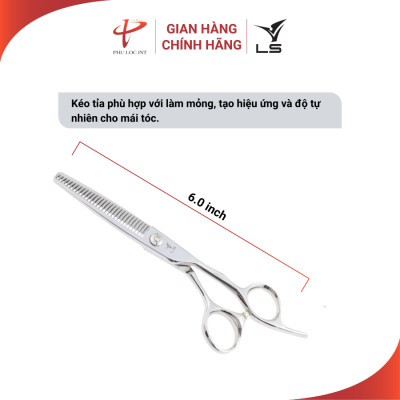 Kéo tỉa tóc VLS TB130 quai offset vênh đỡ ngón cố định - Hàng chính hãng