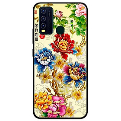 Ốp lưng dành cho Vivo Y30 mẫu Mẫu Đơn Vàng Xanh