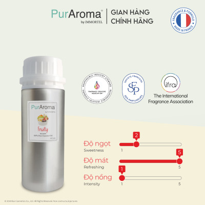 (Đậm Đặc | Chai Lớn) Tinh dầu TRÁI CÂY nguyên chất PurAroma by IMMORTEL - Chính hãng Pháp