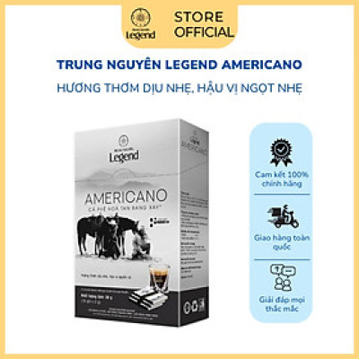 Cà Phê Trung Nguyên Legend Americano – Hộp 15 Gói – Hòa Tan Nhẹ Nhàng, Hậu Vị Ngọt