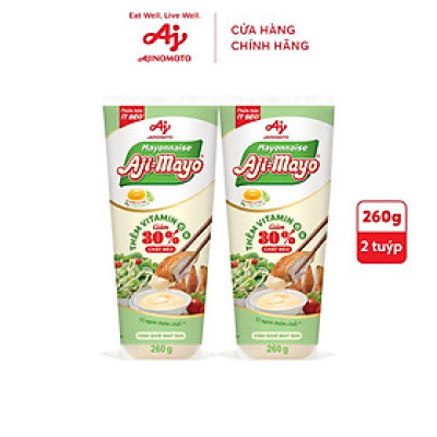 Combo 2 tuýp Xốt Mayonnaise Aji-mayo giảm 30% chất béo 260g/ tuýp
