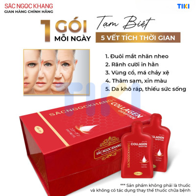 (New) Nước uống Collagen dipeptide 15 túi Sắc Ngọc Khang tinh khiết nhập khẩu từ Nhật Bản, đạt chuẩn hàm lượng hấp thụ nhanh & vượt trội giúp trẻ hóa làn da - săn chắc và sáng mịn
