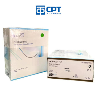 Chỉ phẫu tự tiêu tan chậm CPT Trustigut (C) Chromic Catgut số 0 - C400