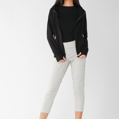 Áo khoác nữ slim 4 túi dây kéo 4044_Den