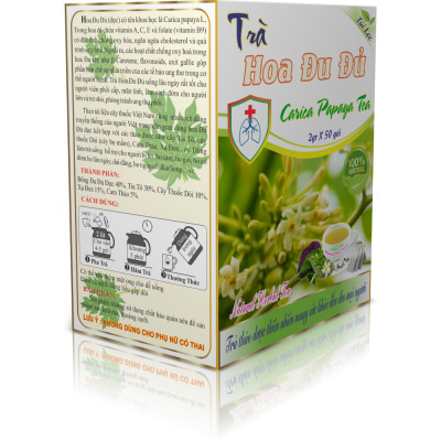 Trà Hoa Đu Đủ- Hỗ Trợ Bệnh Ho Lâu Ngày, Viêm Phổi- Hộp (50 Túi Lọc X 2gr) - Nguyên Thái Trang – Thảo Dược Thiên Nhiên- Tốt Cho Sức Khỏe