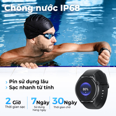 Đồng hồ thông minh SoundPEATS Watch 4 - hỗ trợ nghe gọi - 109 chế độ thể thao - đo nhịp tim, oxy - hàng chính hãng