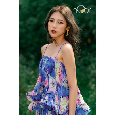 Váy Hai Dây Hoa Bồng Bềnh Lilac Thương Hiệu nOor - NV555