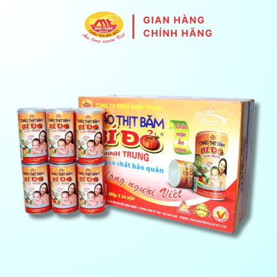 Cháo thịt băm bí đỏ Minh Trung 365g - CTBBĐ 24 (thùng 24 lon)