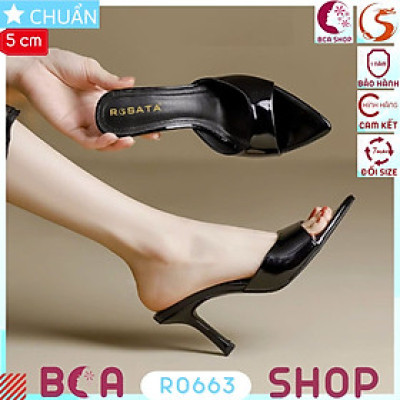 Dép guốc gót nhọn cao 5 phân RO663 ROSATA tại BCASHOP tôn dáng, êm chân kết hợp mọi set đồ đều rất thời trang