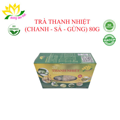 TRÀ THANH NHIỆT (CHANH + SẢ + GỪNG) HỘP 80G - HƯƠNG SEN VIỆT