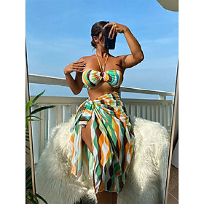 Bộ Bikini Ba Mảnh Màu Sắc Thời Trang Gợi Cảm Cho Nữ