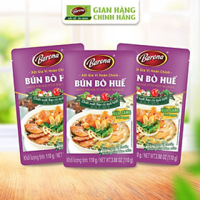 Combo 3 gói Gia Vị Hoàn Chỉnh Barona - Bún Bò Huế 80g
