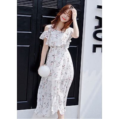 Váy đầm voan hoa nhí sáng màu nhẹ nhàng nữ tính, maxi dáng bèo xinh xắn dễ mặc, dùng đi biển, du lịch, sự kiện | MX016