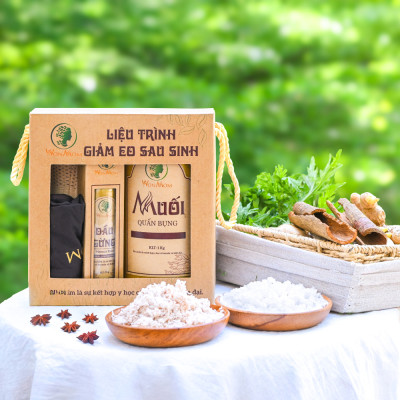 Bộ muối gừng giảm eo sau sinh dưới 3 tháng WonMom ( Bộ 2 hộp muối )