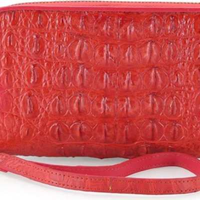 Ví Da Cá Sấu 2 Khóa Nguyên Con Huy Hoàng HT3265 (10,5 x 19 cm) - Đỏ