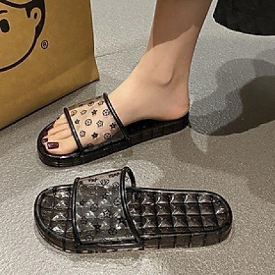 Dép nữ đi trong nhà, dép nhựa quai ngang đi trong nhà vệ sinh chống trơn trượt Linh Chi Bedding