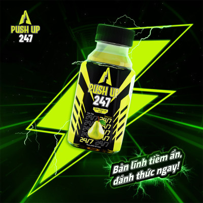 [Thùng 24 chai 250ml] Nước tăng lực Push Up 247 vị lê - Thức tỉnh bản lĩnh-Bứt phá thành công