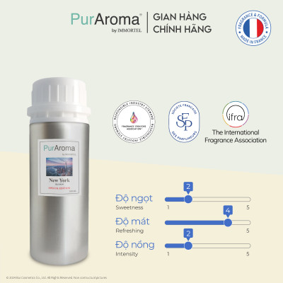 (Đậm Đặc | Chai Lớn) Tinh dầu HƯƠNG NEW YORK nguyên chất PurAroma by IMMORTEL - Chính hãng Pháp