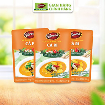 Combo 3 gói Xốt Gia vị hoàn chỉnh Barona - Cà Ri 80gr